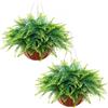 VEVOR Felci Artificiali Pendenti 2 pezzi, Pianta Finta di Felce di Boston Lunghezza Sospesa 584 mm, Felci Decorativi Cadenti in Plastica Interno Esterno da Parete, Casa Ufficio Giardino Feste Portico
