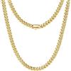 Sllaiss Collana Uomo Acciaio Inossidabile Collana Miami Cuban Link Lunghezza 66cm Catena Cubana Uomo Donna Maglia Grumetta Collane 5mm con Chiusura a Scatto Hip Hop Punk Rapper Oro