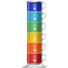 Bialetti Sei Tazzine Impilabili, Multicolore, Porcellana, Multicolore, ‎9 x 9 x 28.5 cm, 450 grammi