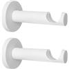 Empyr 2 supporti per bastoni per tende - fissaggio a parete - design moderno - metallo robusto - diametro 20 mm - bianco - sporgenza 76 mm - supporto per tende oscuranti