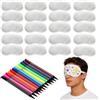 MAXMURYS mascherina occhi per dormire 20 pezzi personalizzabile con 12 matite colorate 18.5x8.5 cm per viaggi ufficio fai da te feste pigiama party bambini adulti creativi