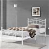 en.casa Letto in metallo 'Florenz' 120x200 Bianco Struttura del letto Camera da letto Letto giovanile