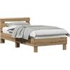 vidaXL Struttura letto Artisan in rovere 193 x 95 x 88 cm in materiale composito