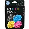 HP Confezione da 4 cartucce di inchiostro originali 950XL nero/951, ciano, magen