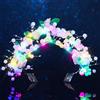 Handcess Tiara e corone con perle illuminate, corona di fiori a LED, fascia luminosa con foglie luminose, accessorio per capelli per feste e rave, accessori per capelli per donne