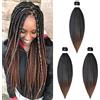 Cybelleza Treccine Capelli Extension Pre Stretched Braiding Hair Pre Allungato Stirato Yaki Professionale Africane Capelli Sintetici Lunghi Sintetici Afro Ombre Crochet 3 Ciocche 65cm Nero&Auburn chiaro