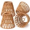 GOMETY 4 paralumi in rattan boho di ricambio in vimini (altezza 14 cm) per lampada a sospensione, lampada da terra, lampada da tavolo, lampada a sospensione e plafoniera, accessori per paralume boho (stile