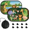 FINEVERNEK Tendine Parasole Auto Bambini,2 pezzi Tendine Parasole per Auto con Ventosa,Parabrezza Finestrino Laterale Protezione Solare 99% dai Raggi UV,Autoadesivo,50X30cm