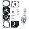 AUMEL Kit di riparazione carburatore per Stihl MS192 MS200 MS191T 020T | Kit Membrana per Husqvarna 2-MIX Motore con Candela di accensione per Zama RB69 Sostituzione per Problema di Avvio