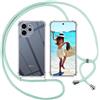 ISOI Cover con Cordino per Oppo Reno 15F/Oppo Reno 15 F/Oppo Reno 15 FS 5G, Custodia Trasparente con Collana Tracolla Laccio Collo Ultra Sottile Morbido TPU Silicone Antiurto AntiGraffio Case, Verde