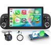 Hodozzy 【4+64G】Hodozzy Carplay Autoradio per Fiat Panda 2013-2020, Touchscreen da 7 pollici con Android Auto/DSP/WiFi/GPS/RDS/FM/Bluetooth 5.0/USB