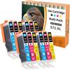 Starlet24 12x 571XL Cartucce d'inchiostro per Canon CLI-571 XL | per Canon Pixma MG5700 MG5750 MG5751 MG6800 MG6850 MG7750 TS5000 TS5050 (4 Ciano, 4 Magenta, 4 Gialli)