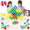 WeaShaemgLi 71Nmly 64PCS Tetra Tower Game Gioco Stack Attack Giocattolo Impilabile Balance Building Toy Montessori Giochi per bambini Balance Game Compleanno Natale per Adulti Bambini 3+ Anni