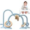 LYNSAN Giocattolo a Ventosa Seggiolone, Giocattolo Sensoriale in Silicone con Anello in Legno, Giocattolo Montessori, Giocattolo per Bambini per Ragazzi e Ragazze, Asilo, Casa, Blu
