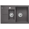 BLANCO METRA 6 S Compact - Lavello rettangolare in granito per basi di lavello con larghezza di 60 cm - SILGRANIT - Piccolo gocciolatoio con vaschetta aggiuntiva - Grigio - 518876