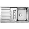 Blanco Classic Pro 5 S-IF 523663 Lavello cucina con comando remoto dello scarico, vaschetta, reversibile, in acciaio inox spazzolato, per mobile base da 50 cm