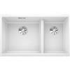 Blanco SUBLINE 430/270-U - Lavello da cucina in granito sotto-top doppio per basi di lavello con larghezza di 80 cm - SILGRANIT - Bianco - 523155