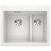 BLANCO PLEON 6 Split | Lavello in granito bianco | Montaggio superiore | bacino principale sinistro | per armadi di 60 cm di larghezza | concetto split: ponte abbassato | senza funzionamento di
