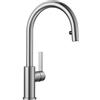 BLANCO Candor-S 525125 - Rubinetto miscelatore monocomando da cucina, con doccetta estraibile, in acciaio inox spazzolato, regolatore di bassa pressione
