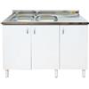 Cato Mobile sottolavello cucina 120x48x85 cm olmo perla o bianco vasca a sinistra Bianco
