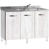 Cato Mobile sottolavello cucina 120x85x48 cm vasca a destra Bianco Frassino