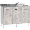 Cato Mobile sottolavello cucina 120x85x48 cm vasca a destra Rovere Bianco