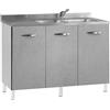Cato Mobile sottolavello cucina 120x85x48 cm vasca a destra Cemento