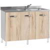 Cato Mobile sottolavello cucina 120x85x48 cm vasca a destra Ciliegio Magnolia