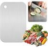 HXSYKJDM Tagliere in titanio - 30 x 20 cm in acciaio inox 304 double-face, per uso alimentare, per carne, frutta e verdura