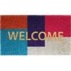 BANZAII TEXTILE INNOVATOR ONLINE Banzaii Zerbino Ingresso Casa in Fibra di Cocco 40x70 cm, Tappeto Porta con Base Antiscivolo, Resistente e Ideale per Interno ed Esterno - Welcome Colorato