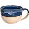 hengshukeji Tazze da tè in ceramica grandi da 700 ml, ciotole per cereali con manici, ciotole per zuppa, ciotole per insalata, ciotole per ramen per caffè, cereali, zuppa, snack (Blu)
