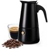 Royal Swiss Caffettiera Italiana Moka, 4 tazze, Percolatore, Sicuro ed Efficiente, Nero. Qualsiasi fuoco di cui induzione.
