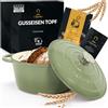 Chefarone Cocotte Casseruola Ghisa smaltata 26 cm 4,7 L - Dutch Oven con Coperchio - Pentola Multiuso per Pane Arrosti Stufati e Cotture in Forno - compatibile Induzione