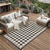 PureCozy Tappeto da Esterno Antipioggia 120x180cm, Impermeabili Eeversibili Lavabili, Antiscivolo, Anti-UV, Tappeto per Terrazze,Giardini,Camper,Picnic,Balcone,Nero & Beige