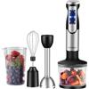 Steinborg Frullatore a immersione, 1.500 Watt, in acciaio inox, frullatore ad immersione, tritatutto - 500 ml, contenitore di miscelazione in acciaio inox, funzione turbo, frullatore a mano