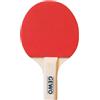 GEWO Mini racchetta - Piccola racchetta da ping pong con manico ridotto e lama per racchetta per divertimento - Racchetta completa leggera con rivestimento interno a nodi rossi e neri, 15,5 x 9,5 cm