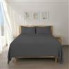 H HANSEL HOME Set Lenzuola Matrimoniali Letto 180x190/200cm, Completo Lenzuola 100% Microfibra Traspirante Morbido al Tatto - Include 1 lenzuolo sopra, 1 lenzuolo con angoli 30cm e 2 federa - Grigio scuro