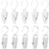 XINGSUI 10 Pezzi Ganci per Lavanderia Clip,per Vestiti,Cappelli,Asciugamani | Plastica ABS, bianco, ruotabile a 360°, apertura a clip antiscivolo, resistente,per appendere asciugamani, indumenti,cappelli