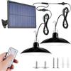 BYZESTY Lampade solari per interni ed esterni, lampada solare con telecomando, lampada a sospensione LED solare IP65 resistente all'acqua, lampade solari per esterni con cavo da 10 m, lampada a sospensione