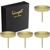 heimzeit Portacandele in Metallo da infilare per Candele Pilastro e Candele da Tavola fino a Ø80 mm [4 Pezzi] Colore: Oro, Supporti per Corona dell'Avvento per una Decorazione Raffinata