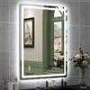 STARLEAD Specchio-Bagno-con-Luce 80x60cm, Retroilluminato + Illuminato Frontalmente, Doppia Striscia Luce, Telaio in Alluminio, Antifog, Dimmerabile, 3 Colori Luce, IP44, Vetro Temperato HD