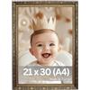 Victor cornice portafoto "Vermeer" nero oro 21x30 cm - stile barocco antico - vetro acrilico infrangibile - retro in MDF - decorazione per la casa