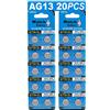 HQB Confezione da 20 batterie alcaline AG13 LR44 da 1,5 V, senza mercurio (357/357A/L1154/A76/GPA76)