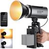 NEEWER MS150B Bi Color LED Video Light with App Control, 2.4G Mode, 130W Mini COB Continuous Output Lighting Bowens Mount, 20