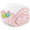 Utopia Bedding Manta Sherpa tamaño Queen [rosa, 228 x 228 cm] - Manta reversible de forro polar grueso y cálido de 480 GSM para cama, sofá, camping y viajes