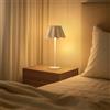 M mimotec - Lampada da tavolo a LED Noe bianca, 4W, luce dimmerabile 3CCT, batteria ricaricabile tramite USB, design moderno, ideale per camera da letto, soggiorno, scrivania, casa