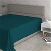 Italian Bed Linen Lenzuolo Sopra MAX COLOR Matrimoniale Maxi 270x300 cm, 100% Cotone Made in Italy - Lenzuola Letto Matrimoniale Maxi in Tinta Unita - VERDE PETROLIO