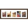 Americanflat Cornice 10x15 cm Effetto Legno di Noce - Portafoto da Parete Multiplo da 20x61 cm con Passepartout per 5 Foto 10x15 cm - Cornice Foto Multiple con Vetro Infrangibile
