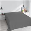 Italian Bed Linen Lenzuolo Sopra MAX COLOR Matrimoniale Maxi 270x300 cm, 100% Cotone Made in Italy - Lenzuola Letto Matrimoniale Maxi in Tinta Unita - GRIGIO SCURO