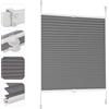 Sekey Tenda plissettata senza fori, oscurante per finestra, Klemmfix, larghezza 90 cm, tesa, opaca, protezione solare per finestre, 90 x 150 cm, grigio scuro